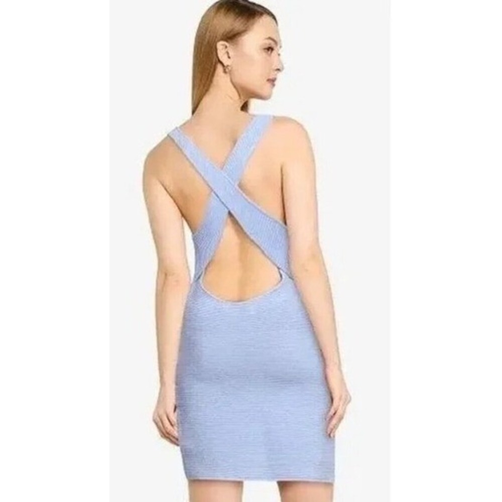 Abercrombie & Fitch Scuba Cross Back Elevated‎ Ribbed Knit Mini Dress Size Small - Picture 3 of 7